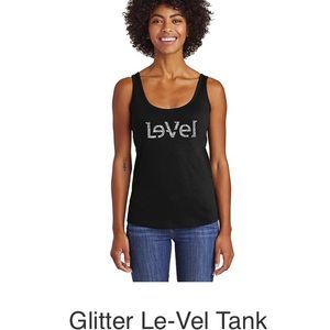 Le-Vel Thrive Glitter Tank Top Medium NWT
